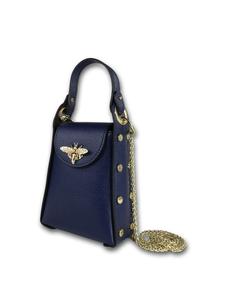 Кожаная сумка через плечо Toscanto, синяя, примерно 13 см Toscanto