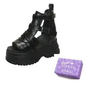 Alxnan Римские сандалии женские черные, цвет Black