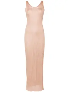 Платье-комбинация в рубчик с люрексом Fabiana Filippi, оранжевый