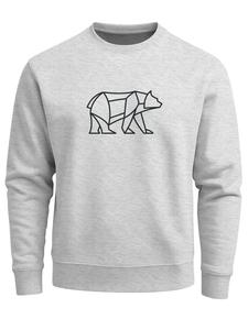 Neverless Свитшот 'Bär Lineart Polygon' в крапчатом сером