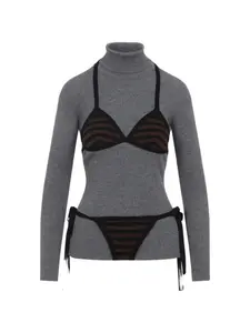 Топ с длинными рукавами Moschino, серый