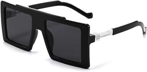 Солнцезащитные очки Melrose Luxury Y2K Punk прямоугольной формы для женщин, классические, модные, с защитой от УФ-излучения UV400, винтажные, для активного отдыха, модель 9027, Blackwhite