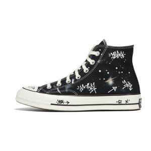 Chuck 70 Traditional Chinese Style Print 2 устойчивые к истиранию высокие кроссовки из холста Unisex винтажные Converse, черный