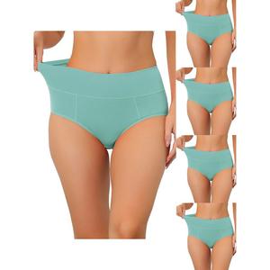 5 упаковок женского хлопкового нижнего белья с завышенной талией (доступны в размерах больших размеров), нижнего белья для контроля живота ALLEGRA K, Gn