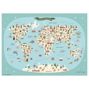 Карта мира placemat (набор из 1 шт.) Tischsetmacher, мультколор