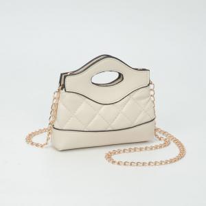 Миниатюрная стеганая сумка через плечо из гладкой искусственной кожи FASHNZFAB, айвори