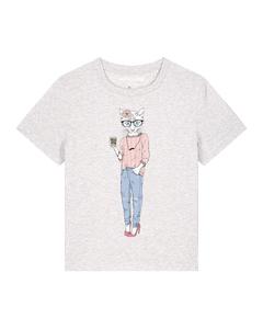 Рубашка Watapparel  Hipster Cat with Moustache, Mottled White