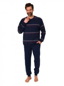 Пижама NORMANN lang Bündchen Kuschel interlock, синий