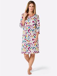 WITT WEIDEN Ночная рубашка с принтом цвета экрю и пурпура