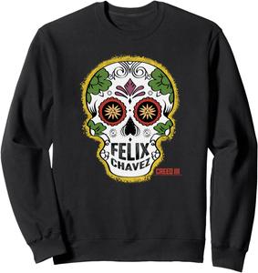 Толстовка с логотипом Creed 3 Феликс Чавес в стиле «День мертвых» и сахарным черепом, черная
