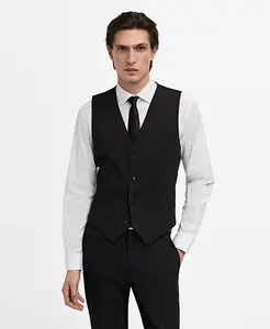 Мужской жилет Paris Super Slim-Fit Mango, черный