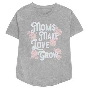 Футболка с принтом "Любовь растет" для женщин, расслабленный крой Unbranded