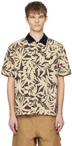 Коричнево-бежевая рубашка с листьями Sacai, цвет Beige/Brown