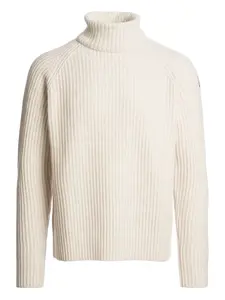 Свитер в рубчик с высоким воротником Parajumpers, белый