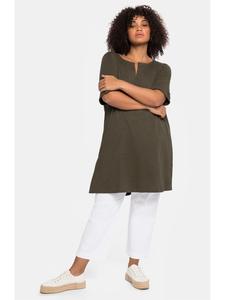 Длинная рубашка темно-оливкового цвета sheego