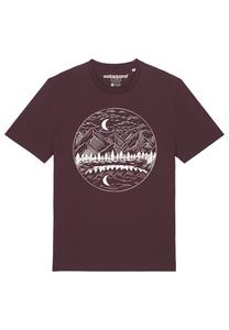 Футболка с принтом MOUNTAINS BY NIGHT watapparel, темно-красный