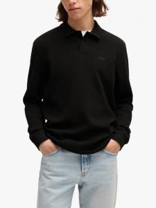 BOSS Cotton Blend Regular Fit длинная рубашка-поло HUGO BOSS, Black