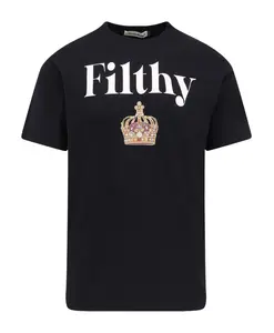 Черная футболка с круглым вырезом и принтом спереди. Undercover, черный