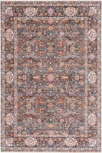 Ковер SAFAVIEH, 67 x 122 см, Crimson Collection, бежевый и синий, традиционный цветочный восточный дизайн, без линьки и простой в уходе, идеально для помещений с высокой проходимостью: прихожая, гостиная, спальня (CMS224B)