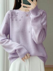 Вязаный свитер с объемным узором, женский топ Doux Belle, цвет Purple