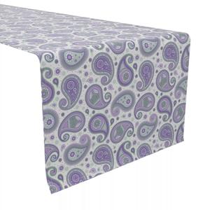 Настольная дорожка, 100 % хлопок, 16x108 дюймов, фиолетово-зеленый пейсли.