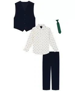 Мальчики 2T-7 комплект из 4 предметов: рубашка, галстук, жилет и брюки Nautica, синий