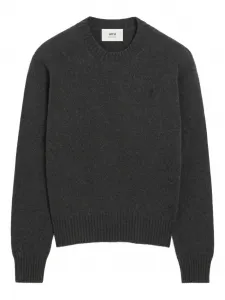 Свитер с монограммой Ami-De-Coeur AMI Paris, серый