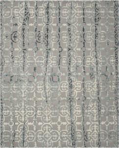 Ковер SAFAVIEH, 244 x 305 см, - коллекция Dip Dye - большой - Grey & Charcoal, ручной работы из шерсти, марокканский акварельный дизайн, идеально для гостиной, спальни, офиса, столовой (DDY711B)