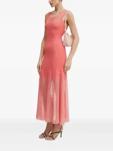 Платье миди с плиссировкой в рубчик PINKO, розовый