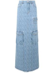 Юбка из денима с монограммой GCDS, синий