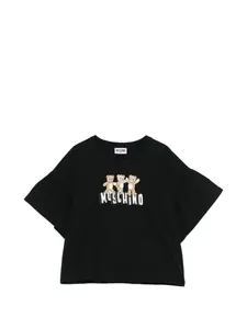 Футболка с изображением Тедди Moschino Kids, черный