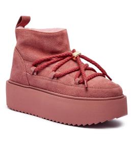 Зимние ботинки женские Inuikii на платформе, розовый