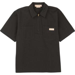 Футболка с логотипом на груди и молнией до половины MARNI, серая