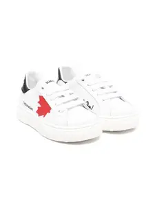 Кожаные кроссовки с кленовым листом DSQUARED2 KIDS, белый