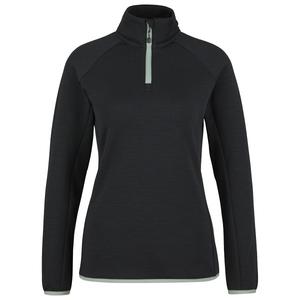 Женский свитер из мериносовой шерсти. Свитер с застежкой-молнией на половину длины. Heber Peak, черный