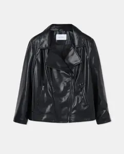 Женская гладкая кожаная куртка в стиле байкера Couchel, черный