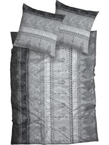 Постельное белье из трикотажного полотна интерлок серебристо-антрацитового цвета Casatex, 135x200 см (80x80 см)