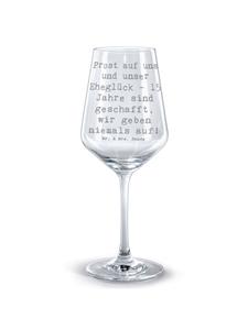 Бокал для вина с надписью на 15-ю годовщину свадьбы Стеклянная свадьба... прозрачный Mr. & Mrs. Panda
