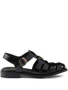 Сандалии рыбака из матовой кожи Prada, черный