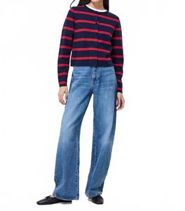 Кардиган Padma Fine Knit Stripe Cardigan в полоску цвета Hester Stripe Royal Blue French Connection, Hester Stripe Royal Blue