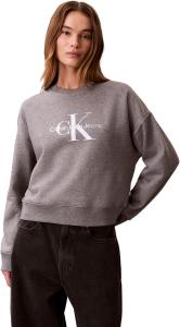 Женская кофта с монограммой и логотипом Calvin Klein Crewneck, Grey Heather