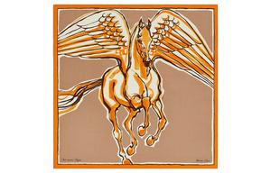 HERMES Шаль женская Libre Comme Pegase, Brown