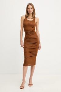 Платье из шерсти Elisabetta Franchi, коричневый