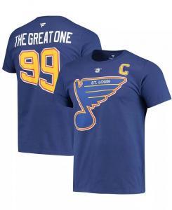 Мужская синяя футболка с именем и номером игрока Wayne Gretzky St. Louis Blues Authentic Stack Fanatics