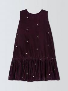 Детское платье для праздника с рюшами Stars John Lewis, Berry, Gold