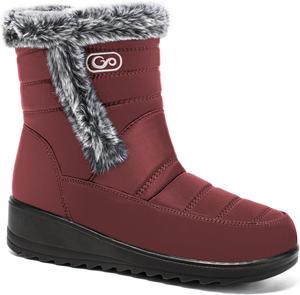 Женские зимние ботинки HARENCE, комфортные, с утеплителем из меха, водонепроницаемые для улицы, Wine Red