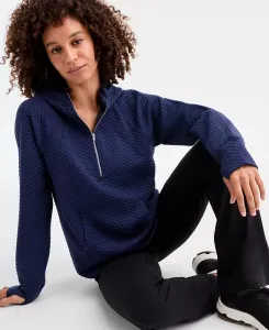 Женская свободная стеганая худи с полумолнией Id Ideology, синий