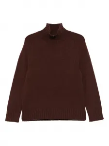 Свитер в рубчик с высоким воротником Purotatto, коричневый
