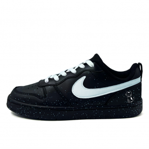 Nike Court Borough Dark Sky Starry Meowth Slip Resistant Low top Kids' Skateboarding Shoes Black Teenagers