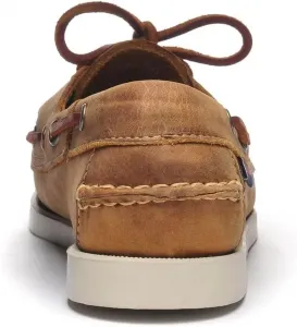 Женские топсайдеры Sebago Portland Crazy H - Мокасины из узорной и обработанной вощеной кожи с кожаной подкладкой носка и резиновой подошвой, не оставляющей следов и не скользящей, коричневый